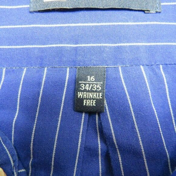 Chaps Button Up Shirt Men's Size16 34/35 Wrinkle Free Classic Fit Long Sleeve - Picture 4 of 8